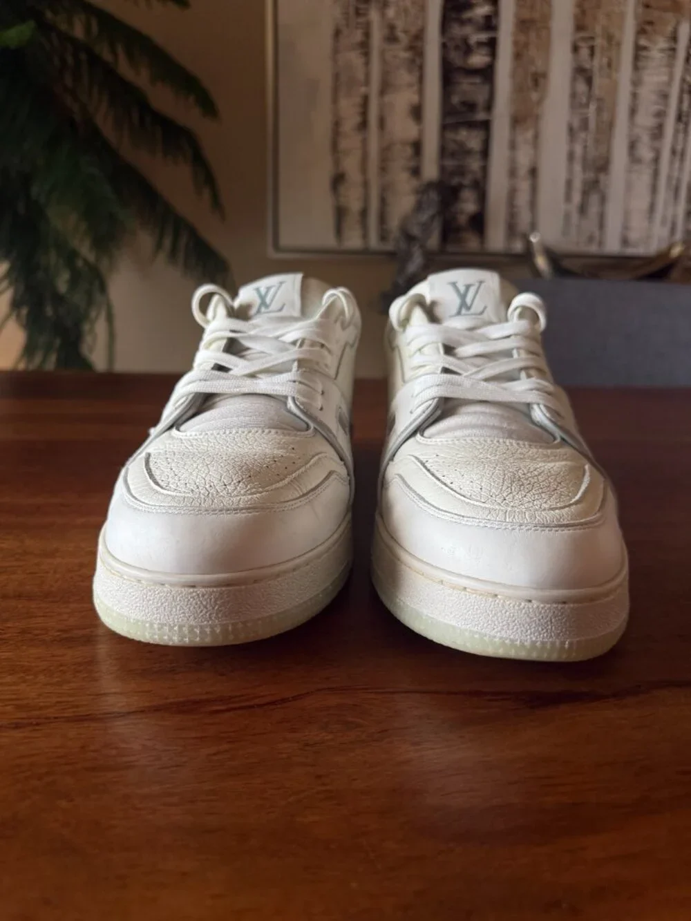 Louis Vuitton White Signature Trainers - Size 12